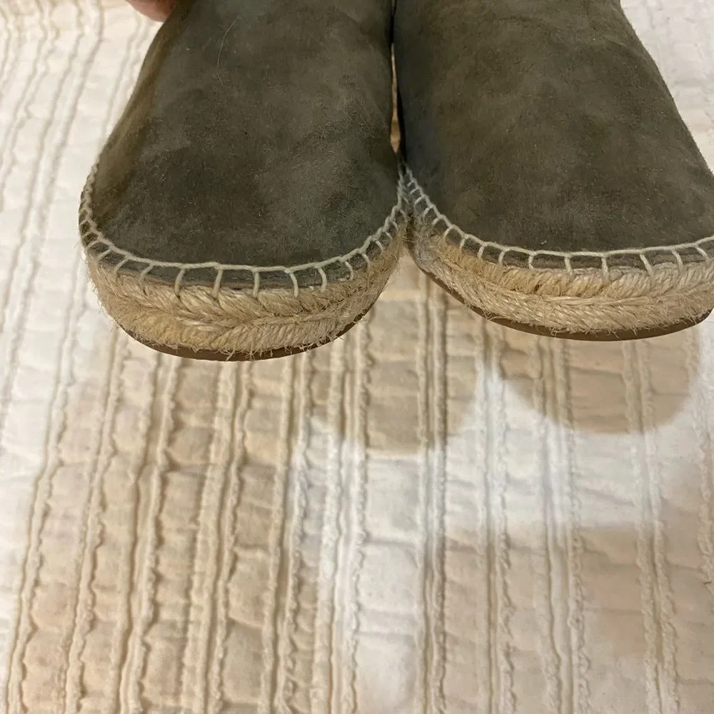 Michael Kors Hastings Olive Espadrille Slide Suede Women Size 9